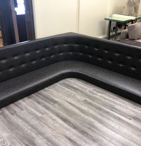 Leather Corner Booth Reupholstered