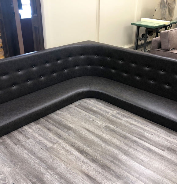 Leather Corner Booth Reupholstered