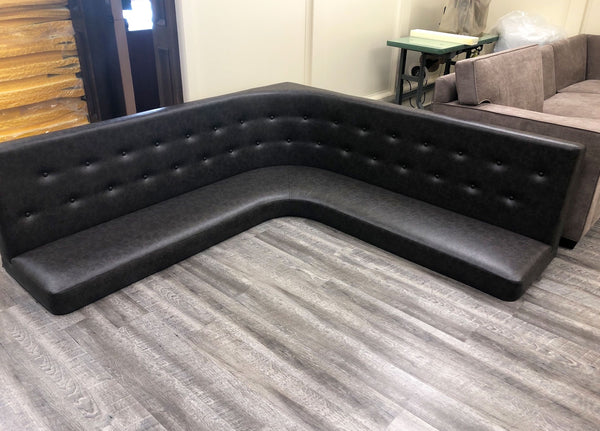 Leather Corner Booth Reupholstered